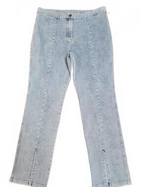 ee:some Light Jeans Front Seams Front Slit Size Large Chambray Color